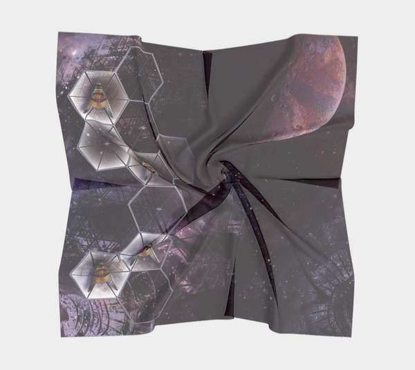 Space Bees Chiffon Scarf 50" x 50"